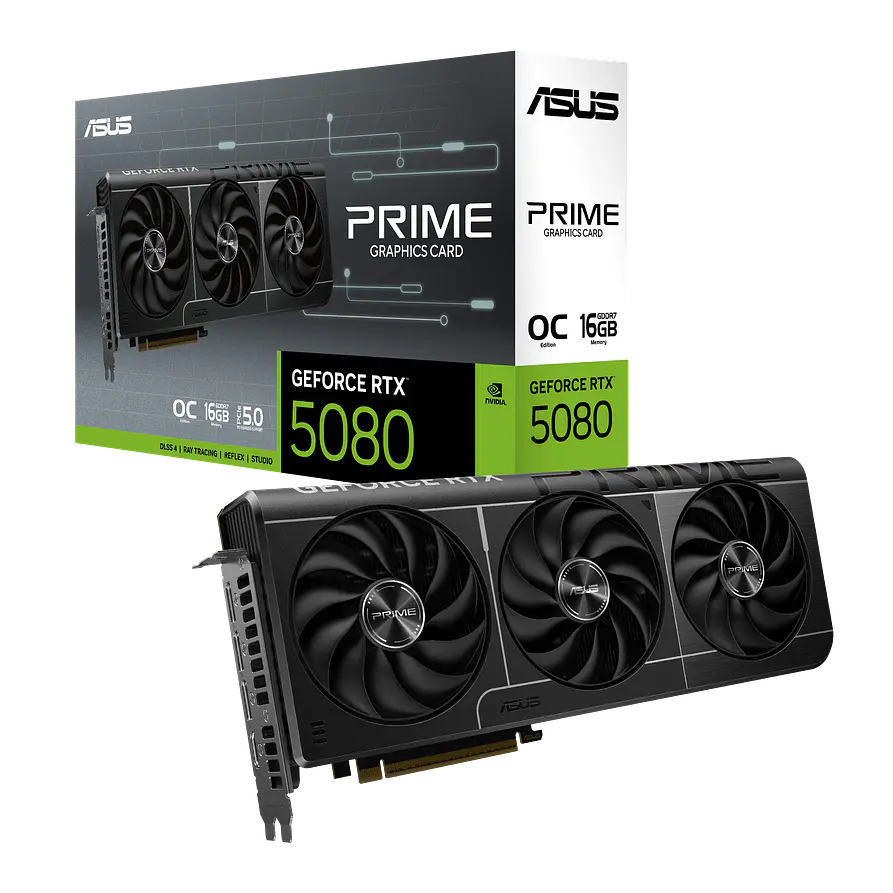 Tarjeta de Video ASUS PRIME GeForce RTX 5080 OC 16GB GDDR7 PCIe 5.0 1