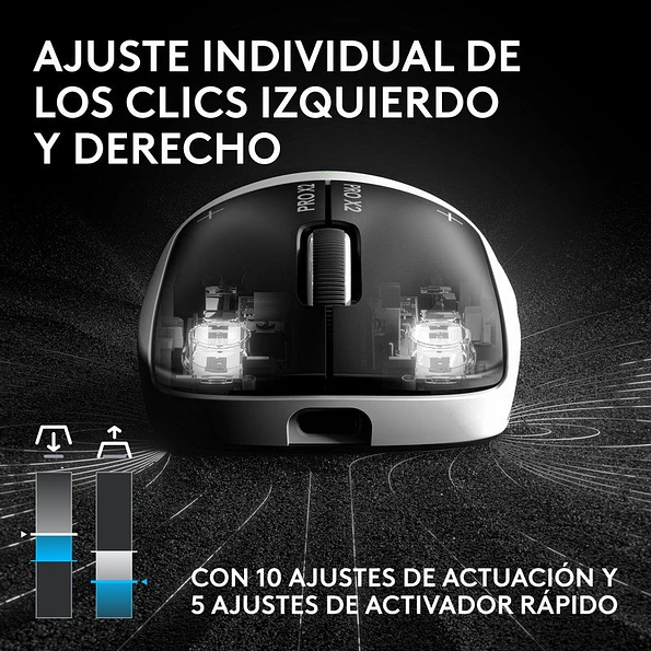 Mouse Gamer Inalámbrico Logitech G PRO X2 SuperStrike HERO 2 44K DPI LIGHTSPEED – Eclipse Lunar 4