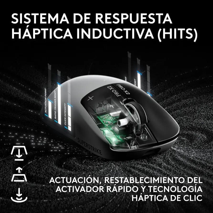Mouse Gamer Inalámbrico Logitech G PRO X2 SuperStrike HERO 2 44K DPI LIGHTSPEED – Eclipse Lunar 6
