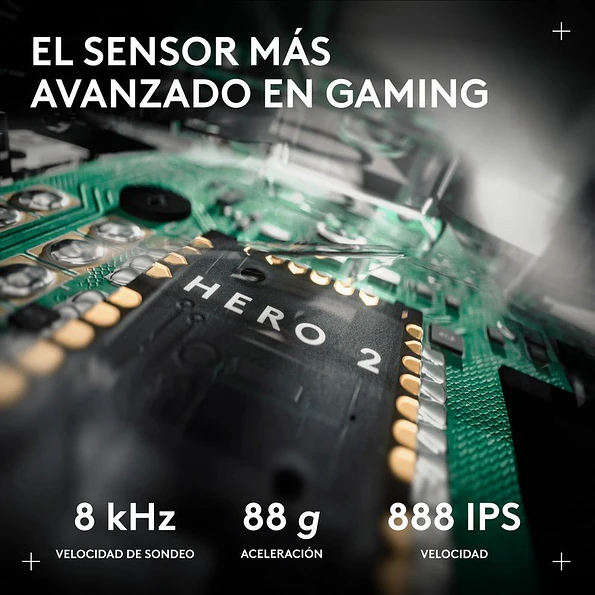 Mouse Gamer Inalámbrico Logitech G PRO X2 SuperStrike HERO 2 44K DPI LIGHTSPEED – Eclipse Lunar 7