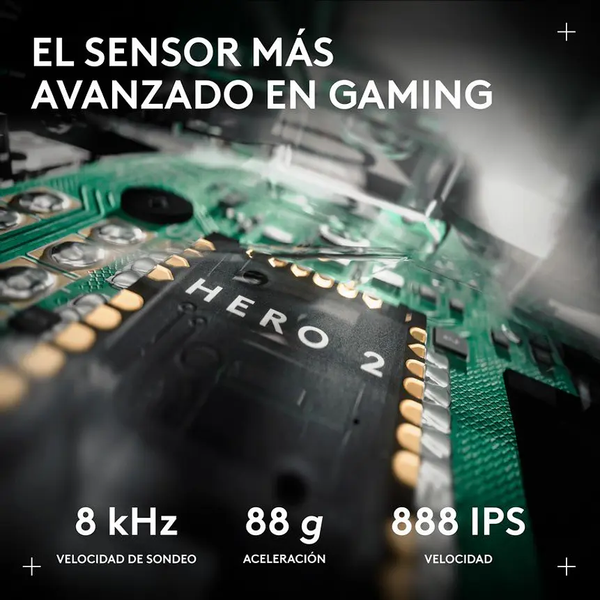 Mouse Gamer Inalámbrico Logitech G PRO X2 SuperStrike HERO 2 44K DPI LIGHTSPEED – Eclipse Lunar 7