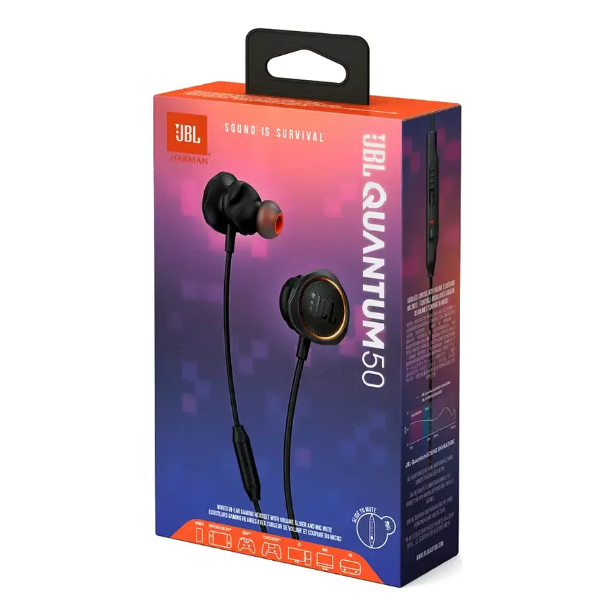 AUDÍFONOS JBL QUANTUM 50 GAMING CON MICRÓFONO JACK 3.5 MM 4
