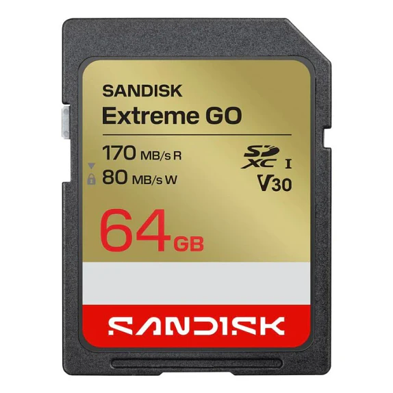 Tarjeta SD SanDisk Extreme GO 64GB UHS-I U3 V30 170MB/s 1