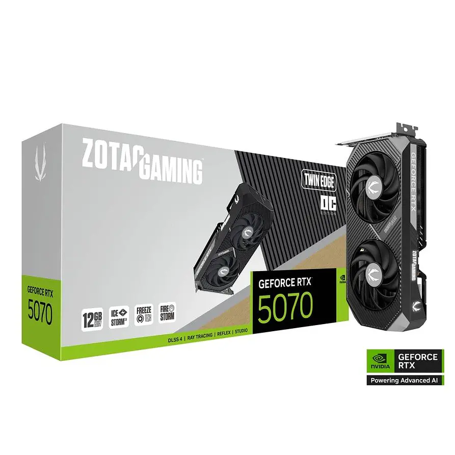 Tarjeta de Video ZOTAC GAMING GeForce RTX 5070 Twin Edge OC 12GB GDDR7 1