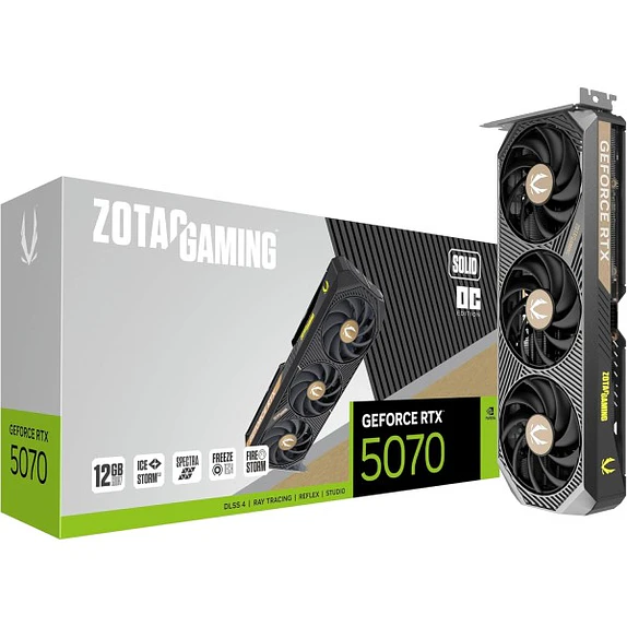 Tarjeta de Video ZOTAC GAMING GeForce RTX 5070 SOLID OC 12GB GDDR7 1