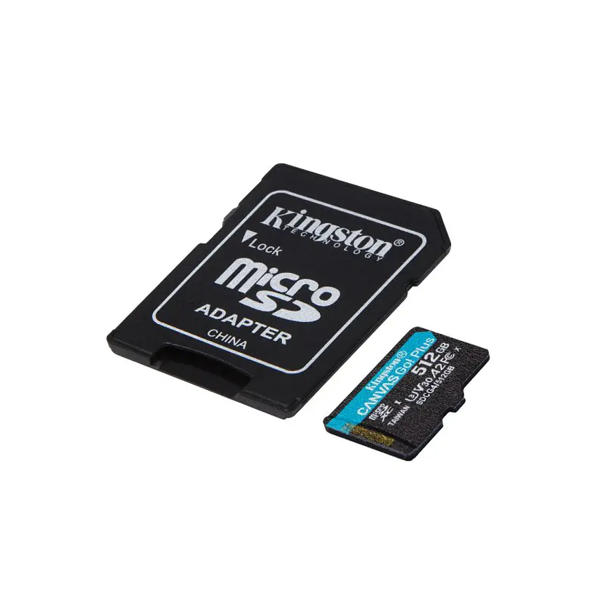 Memoria MicroSD Kingston Canvas Go! Plus 512GB UHS-I U3 V30 A2 con Adaptador SD 3