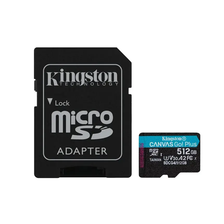 Memoria MicroSD Kingston Canvas Go! Plus 512GB UHS-I U3 V30 A2 con Adaptador SD 1