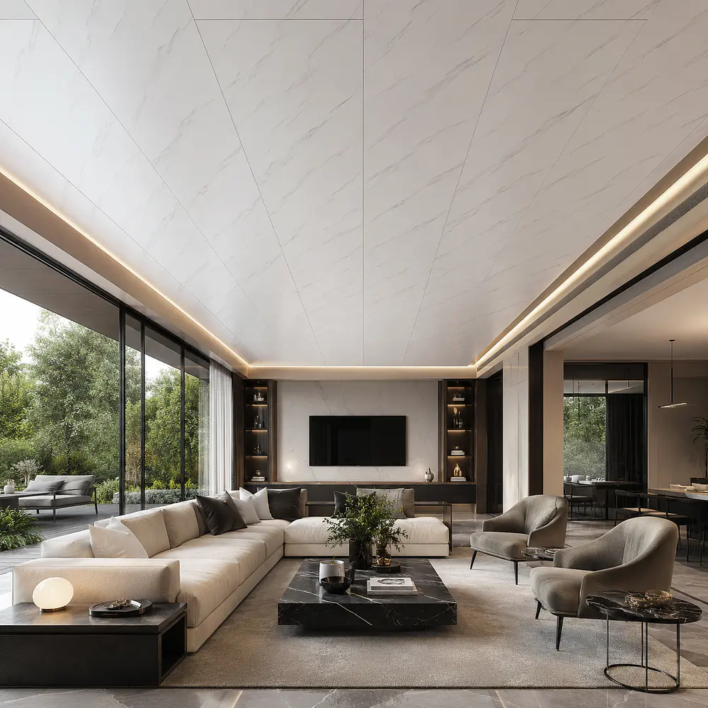 Cielo PVC Mármol Blanco Brillante (300mm x 5950mm x 7mm)