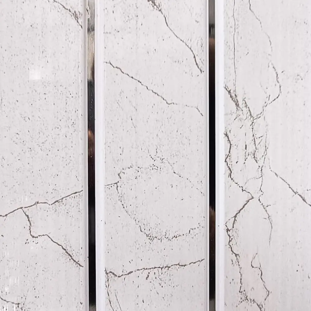 Cielo PVC Ranurado Mármol Blanco Brillante (250mm x 5950mm x 7mm)