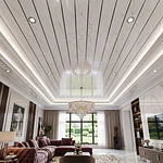 Cielo PVC Ranurado Mármol Blanco Brillante (250mm x 5950mm x 7mm)