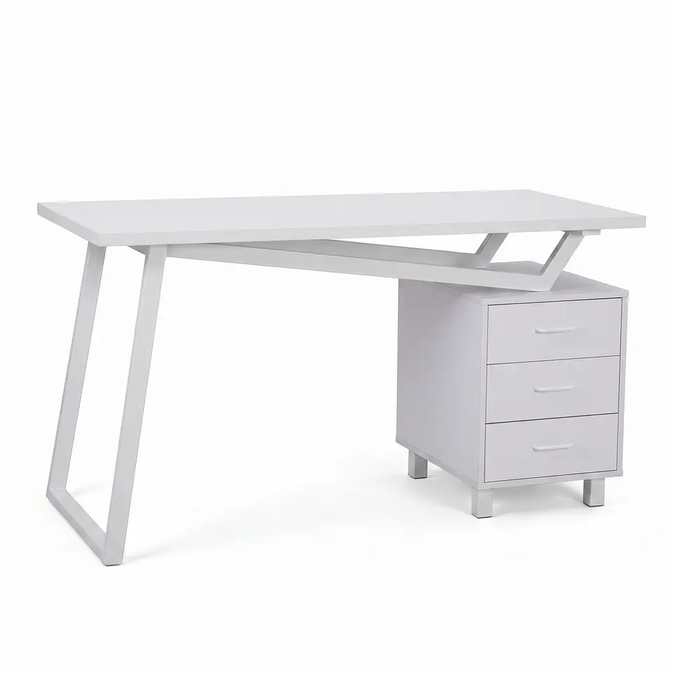 Escritorio Home Office Modelo 27244A | 140 cm | Diseño Moderno en Acero y Melamina 1