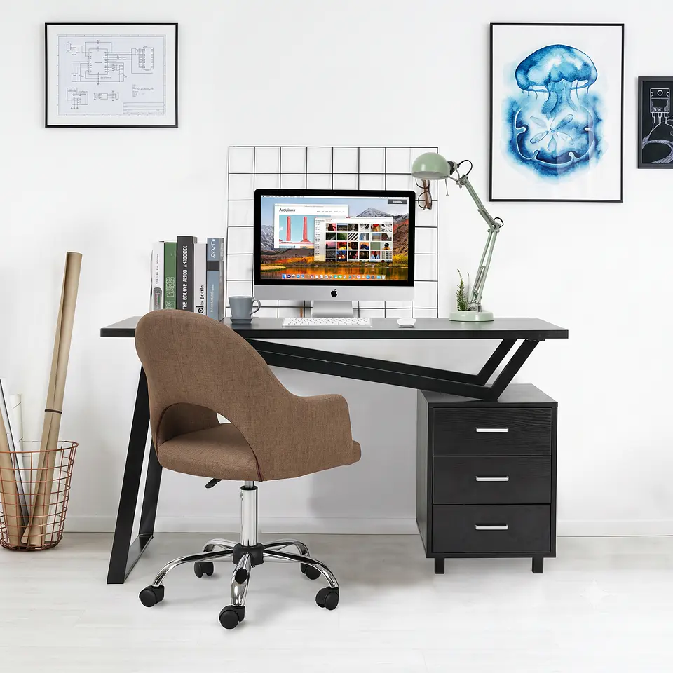 Escritorio Home Office Modelo 27244A | 140 cm | Diseño Moderno en Acero y Melamina 2