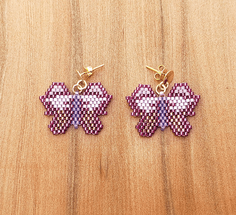 Aros Mariposa Morados 