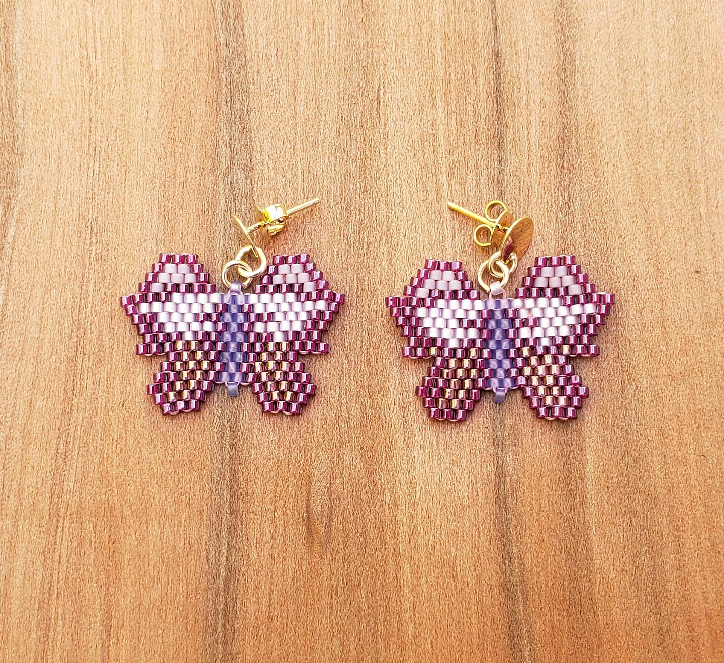 Aros Mariposa Morados  1