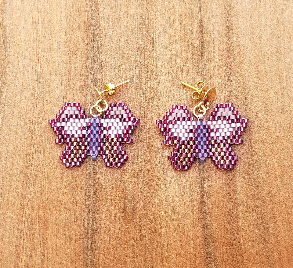 Aros Mariposa Morados  1