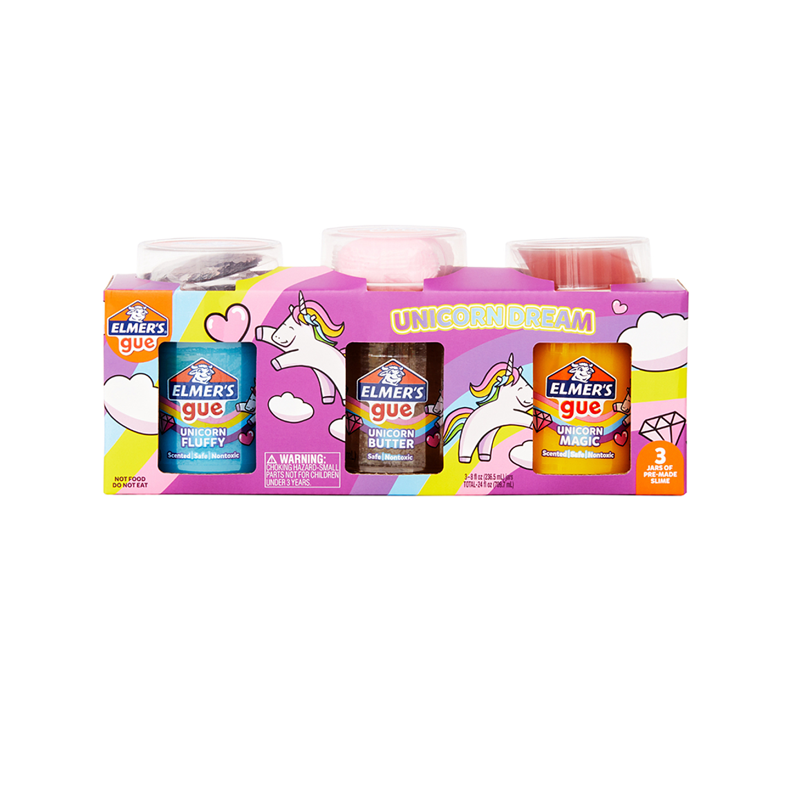 Kit 3 Slimes Elmers con decoraciones. Unicorn dream kit Elmer’s 1
