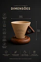 Aura Brew™ | Caneca Cone 250 ml com Base em Madeira - Thumbnail 2