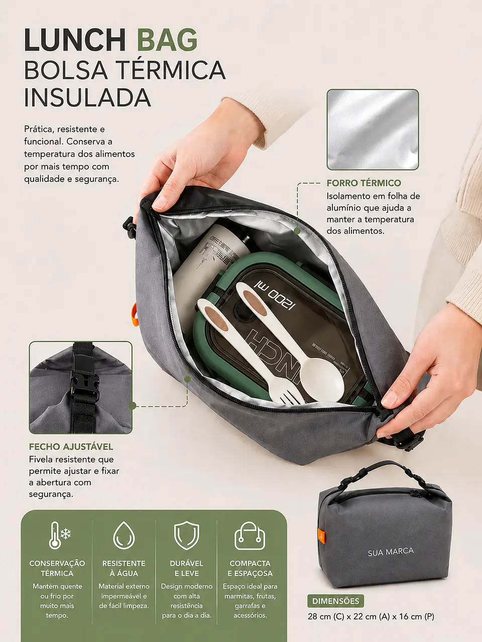 Lunch Bag™ | Bolsa Térmica Executiva Personalizável 5