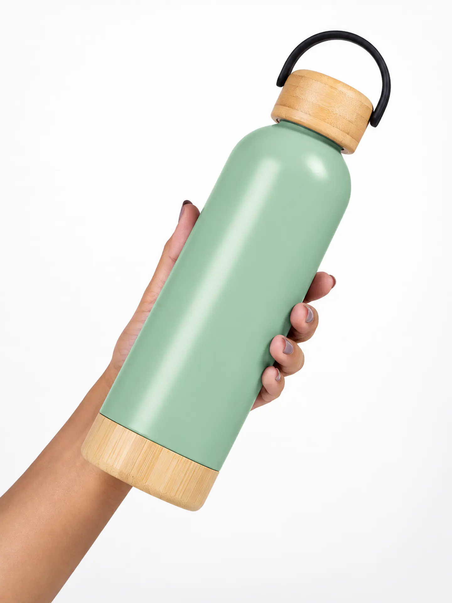Garrafa Térmica 500 ml com Detalhes em Bambu 2