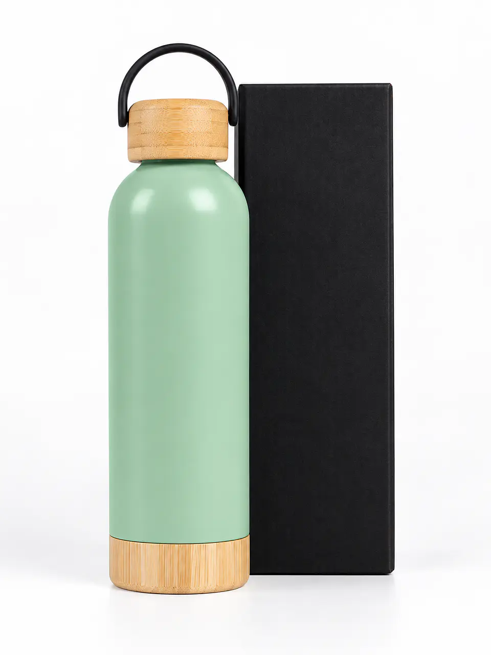 Garrafa Térmica 500 ml com Detalhes em Bambu 4