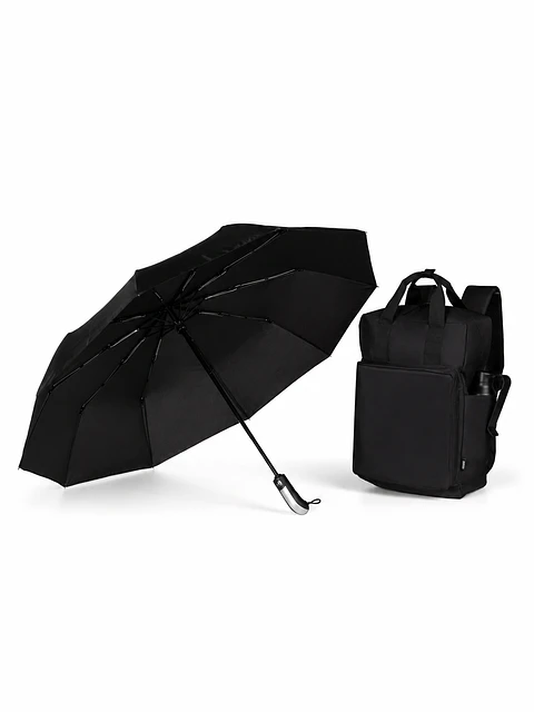 Kit Urban Move 3 Peças — Mochila, Garrafa e Guarda-Chuva