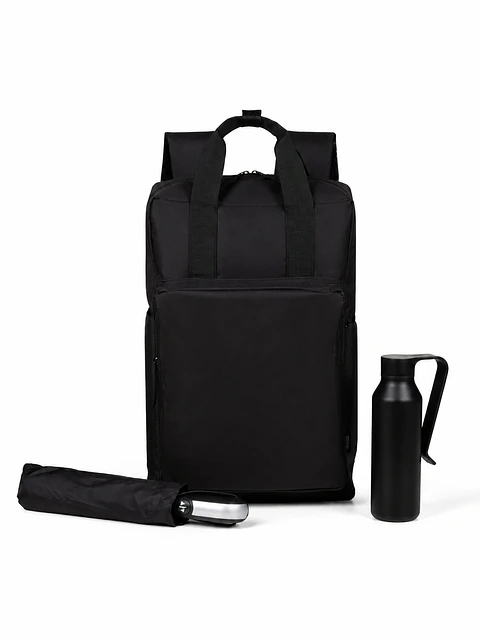 Kit Urban Move 3 Peças — Mochila, Garrafa e Guarda-Chuva