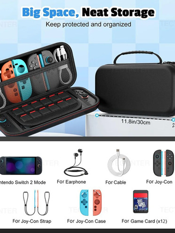 Estuche Protector Eva Para Nintendo Switch 2 Con Ranuras 5