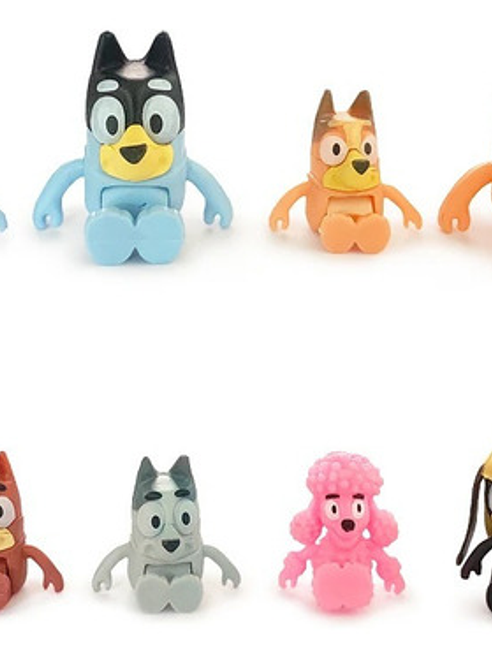 Figuras De Acción Bluey Y Bingo - Pack De 8 Unidades Amigos 4