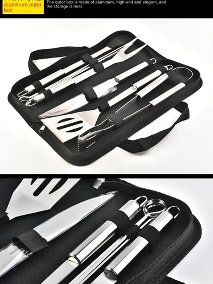 Kit De Herramientas Utensilios Para Asados 9 Piezas Parrilla 4