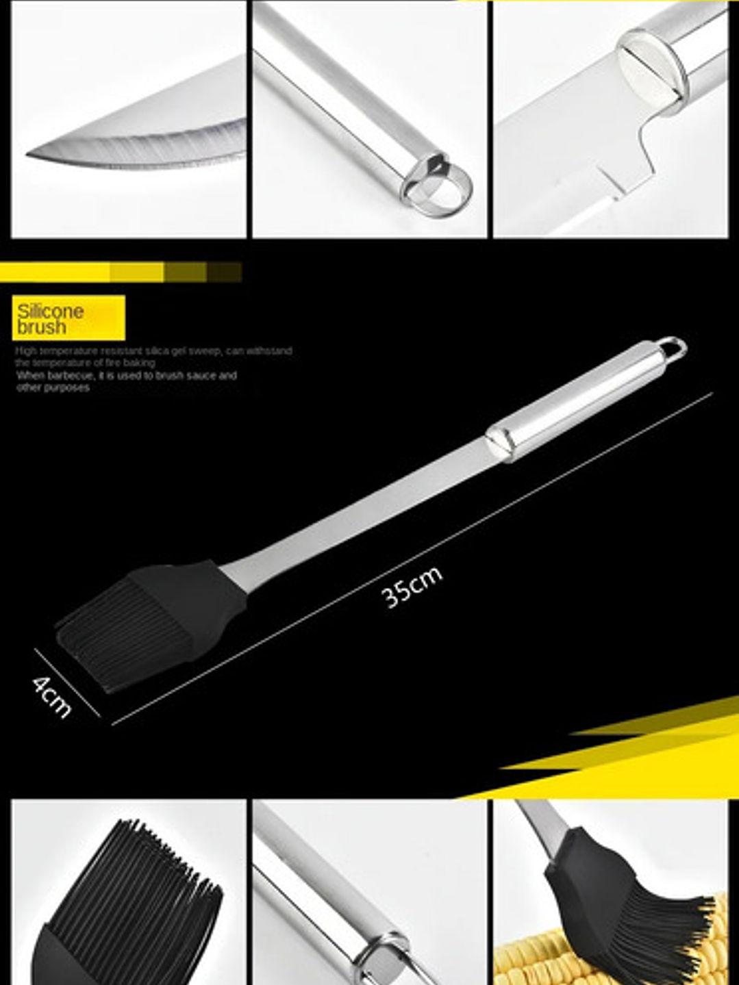 Kit De Herramientas Utensilios Para Asados 9 Piezas Parrilla 7