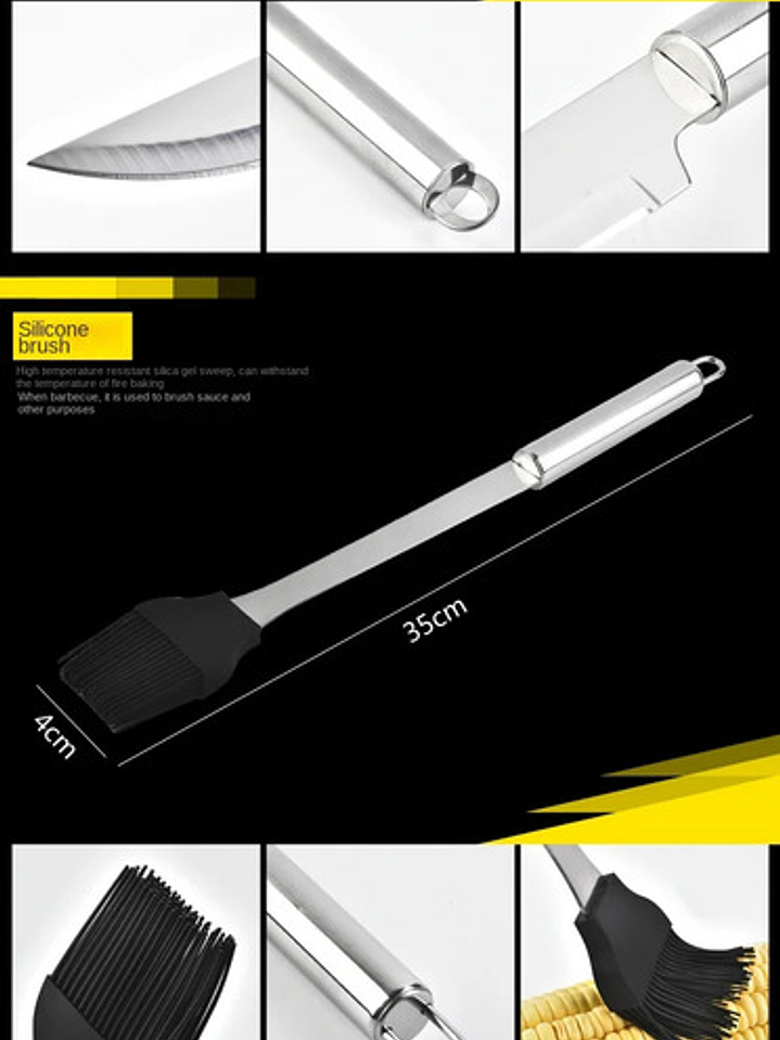 Kit De Herramientas Utensilios Para Asados 9 Piezas Parrilla 7