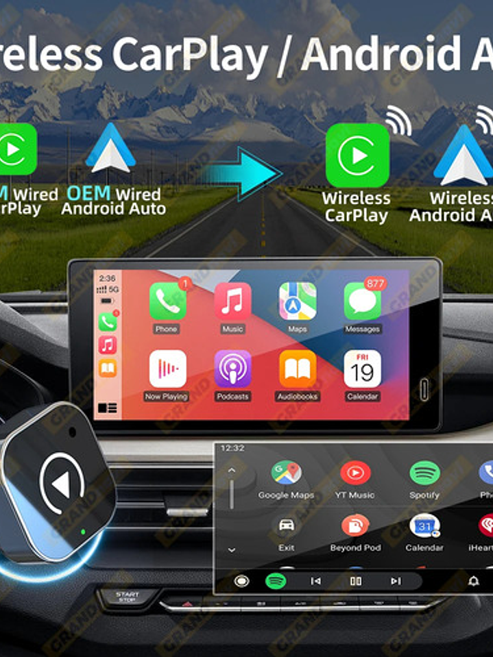 Adaptador Inalámbrico Car Play - Android Auto (sin Cable) 2