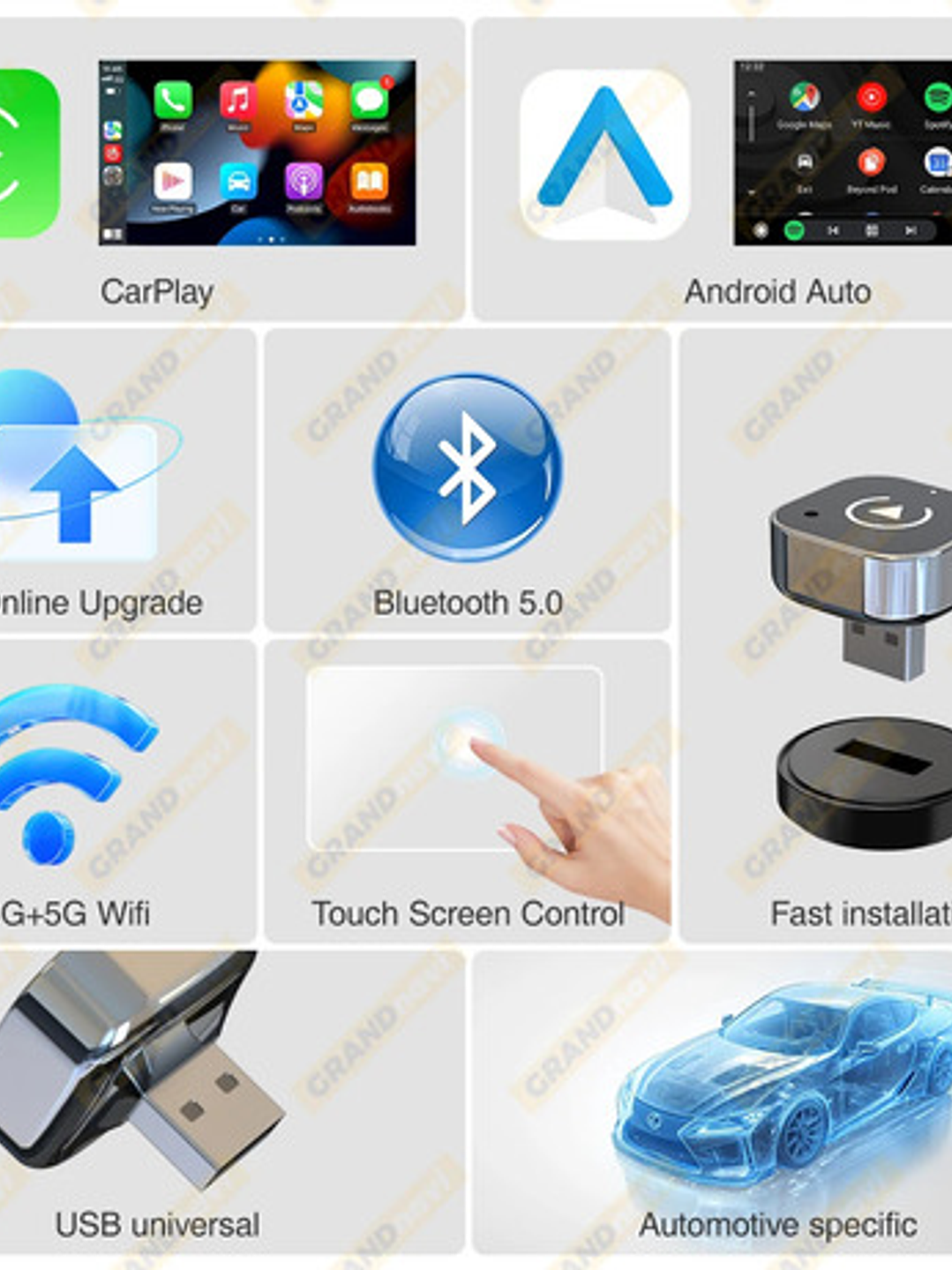 Adaptador Inalámbrico Car Play - Android Auto (sin Cable) 3