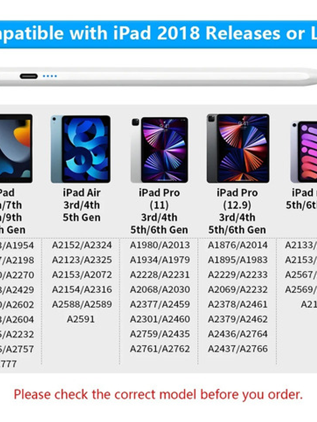 Lápiz Táctil Para Apple 2018 A 2022 Rosado Active Stylus Pen 4