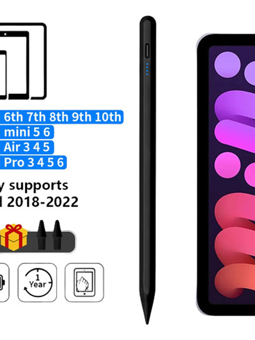 Lápiz Táctil Para Apple 2018 A 2022 Active Stylus Pen 1