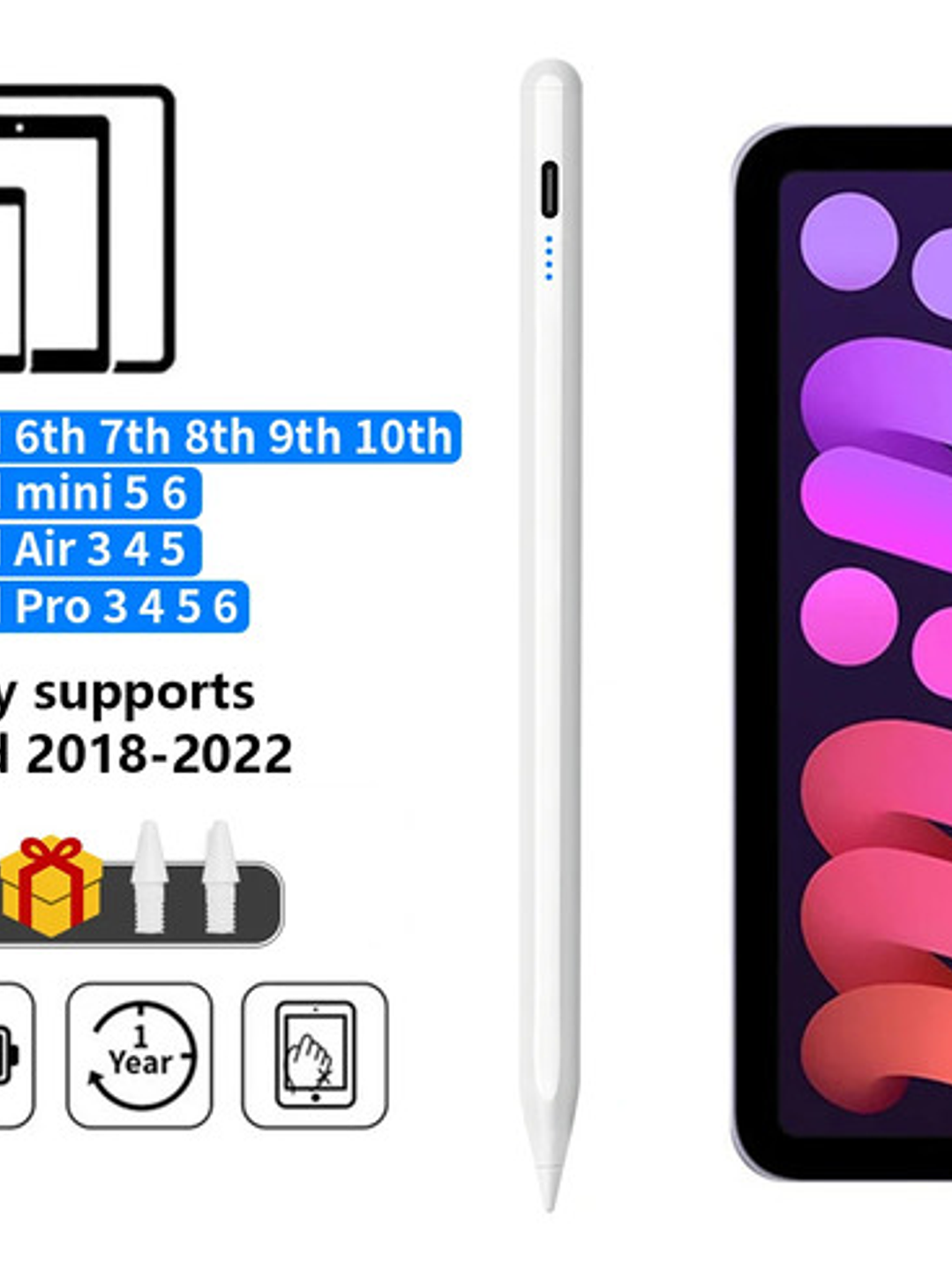 Lápiz Táctil Para Apple 2018 A 2022 Active Stylus Pen 6