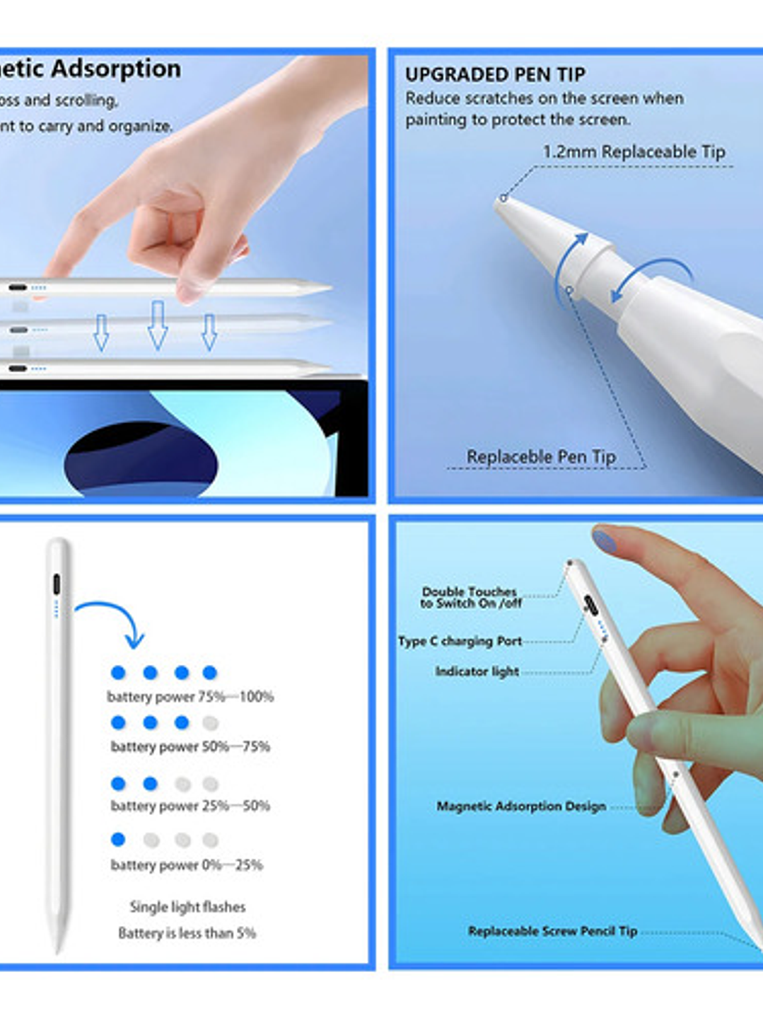 Lápiz Táctil Para Apple 2018 A 2022 Active Stylus Pen 19