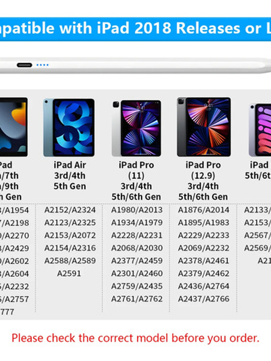 Lápiz Táctil Para Apple 2018 A 2022 Active Stylus Pen 22