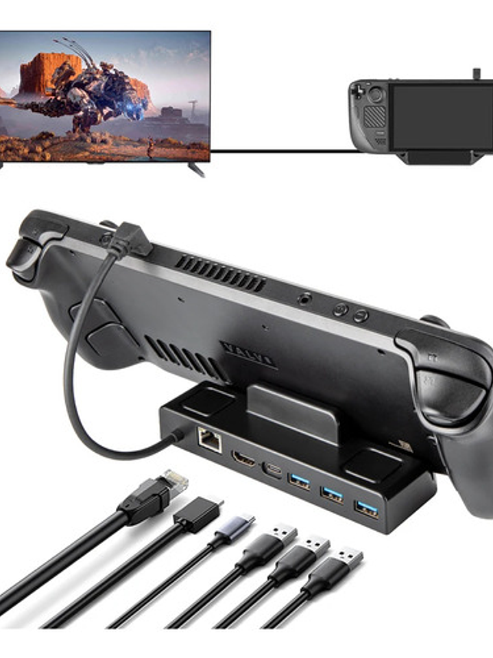 Dock Steam Deck 4k 60hz Base Tv Usb C Rj45 Ethernet 2