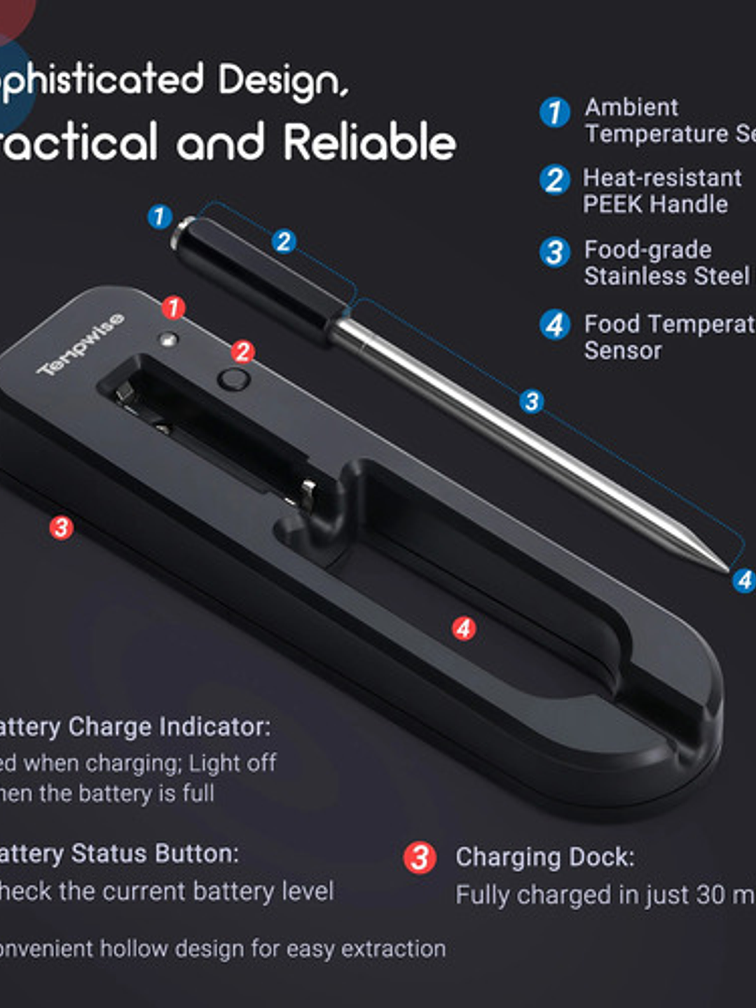Termómetro Bluetooth Para Asados, Carne, Cocina 2