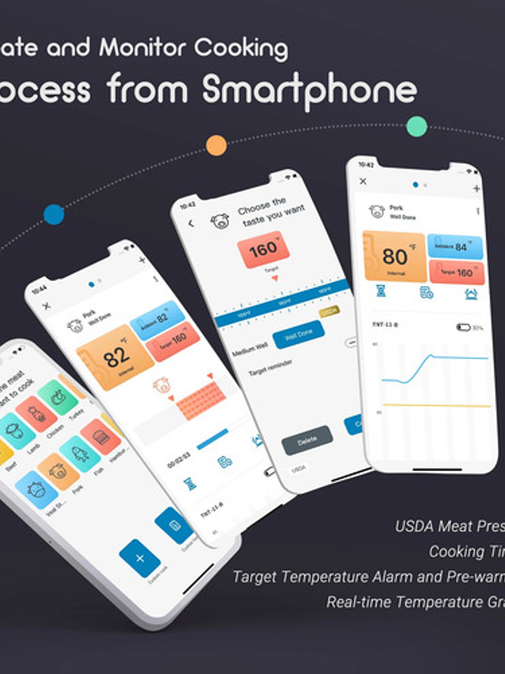 Termómetro Bluetooth Para Asados, Carne, Cocina 3