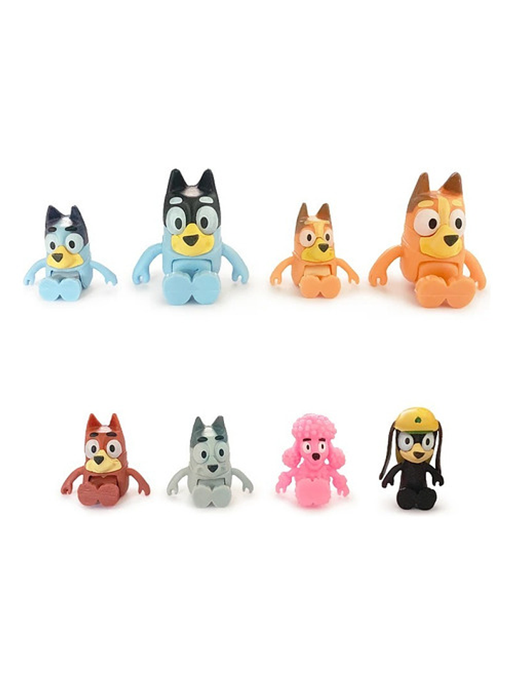 Figuras De Acción Bluey Y Bingo - Pack De 8 Unidades Amigos 4