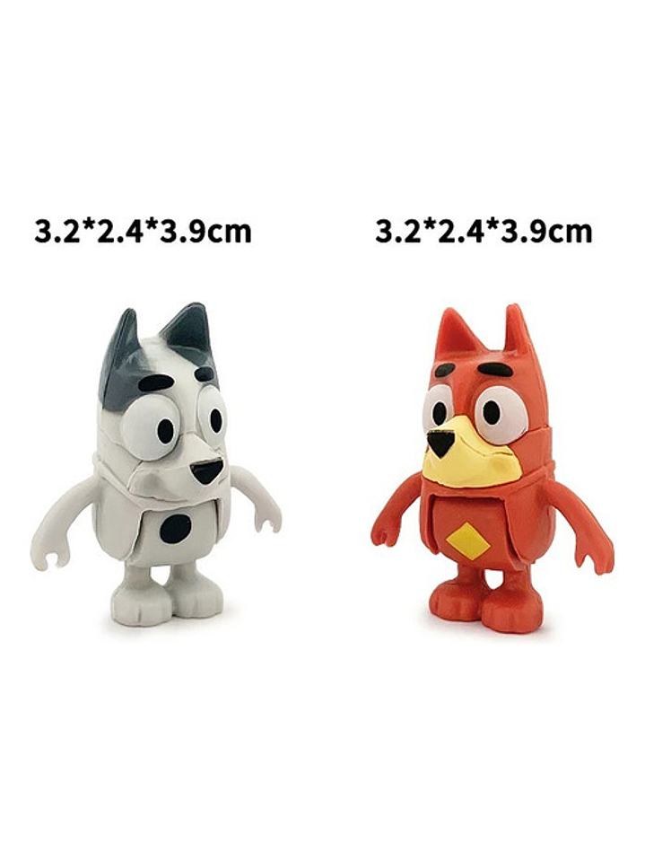 Figuras De Acción Bluey Y Bingo - Pack De 8 Unidades Amigos 8