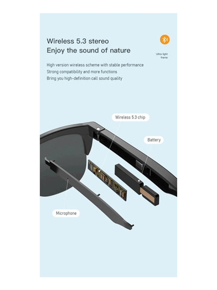 Lentes De Sol Bluetooth Musica Llamada Deportes 8