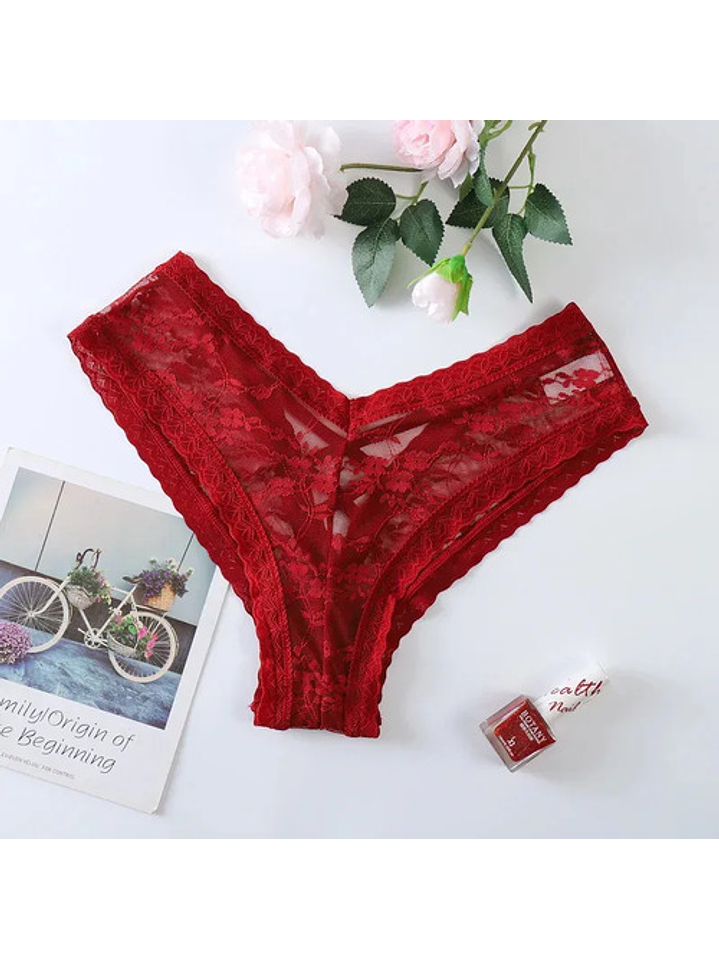 Tanga Calzon Lenceria De Encaje Sexy Para Mujer 2