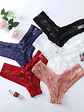 Tanga Calzon Lenceria De Encaje Sexy Para Mujer - Miniatura 4