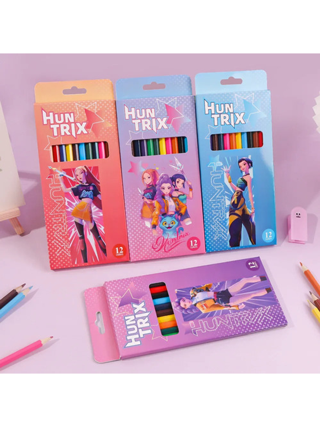 Lápices De Colores Guerreras Madera Grafito 12 Unidades 2