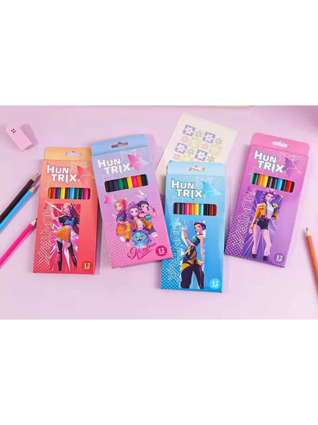 Lápices De Colores Guerreras Madera Grafito 12 Unidades 3