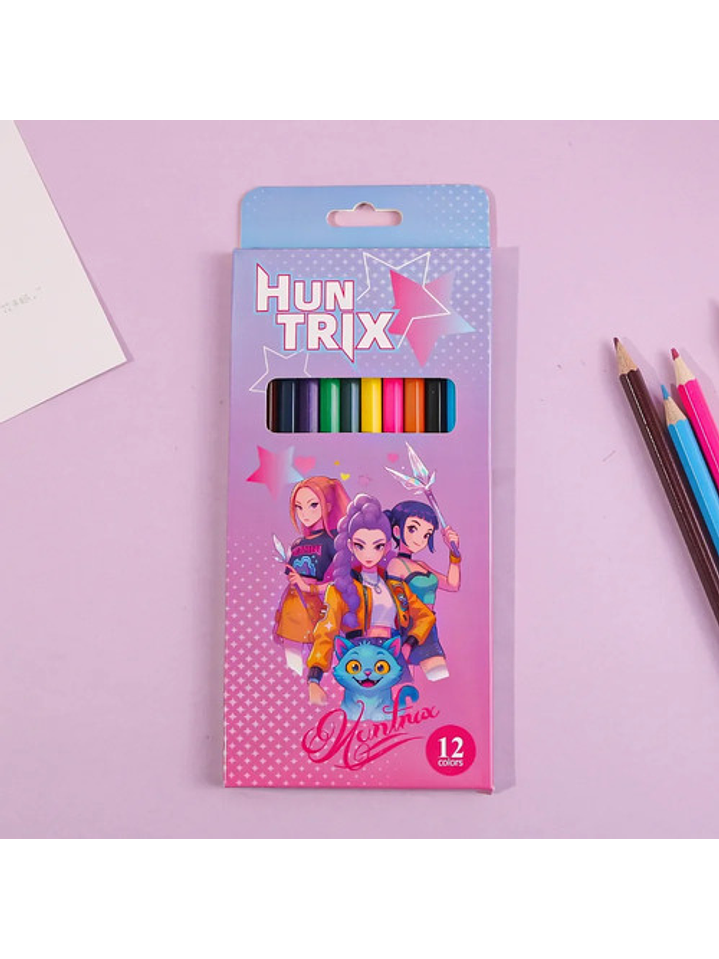 Lápices De Colores Guerreras Madera Grafito 12 Unidades 4