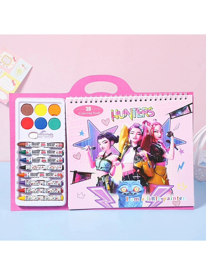 Libro Para Colorear Guerreras Kpop Huntrix Rumi Mira Zoey 1